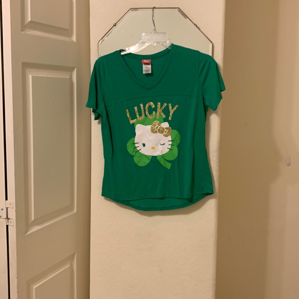 Hello Kitty t-shirt, short sleeves, green, junior, Size L (11/13)